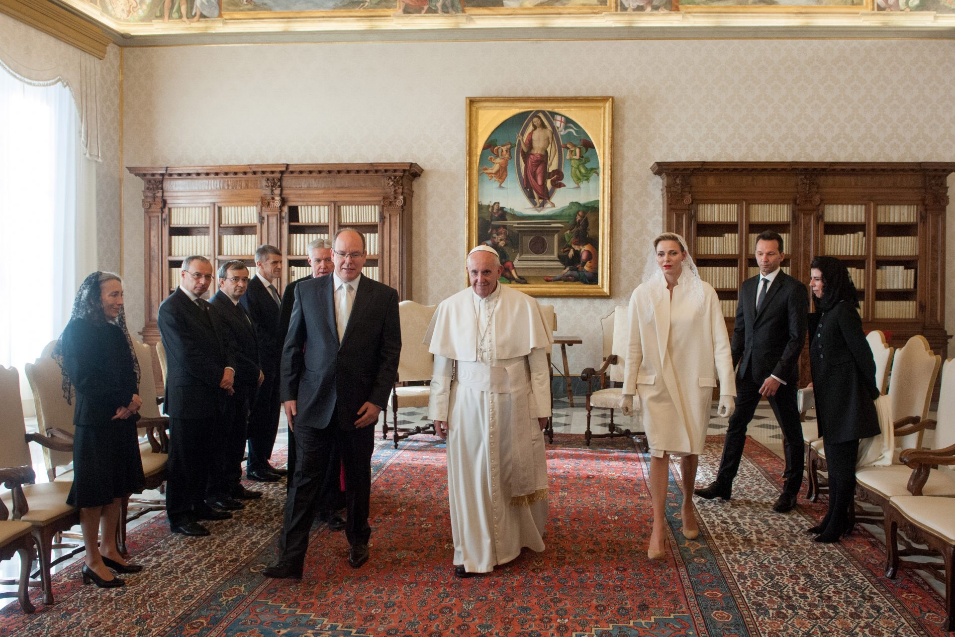 Charlene of Monaco with Pope Francis