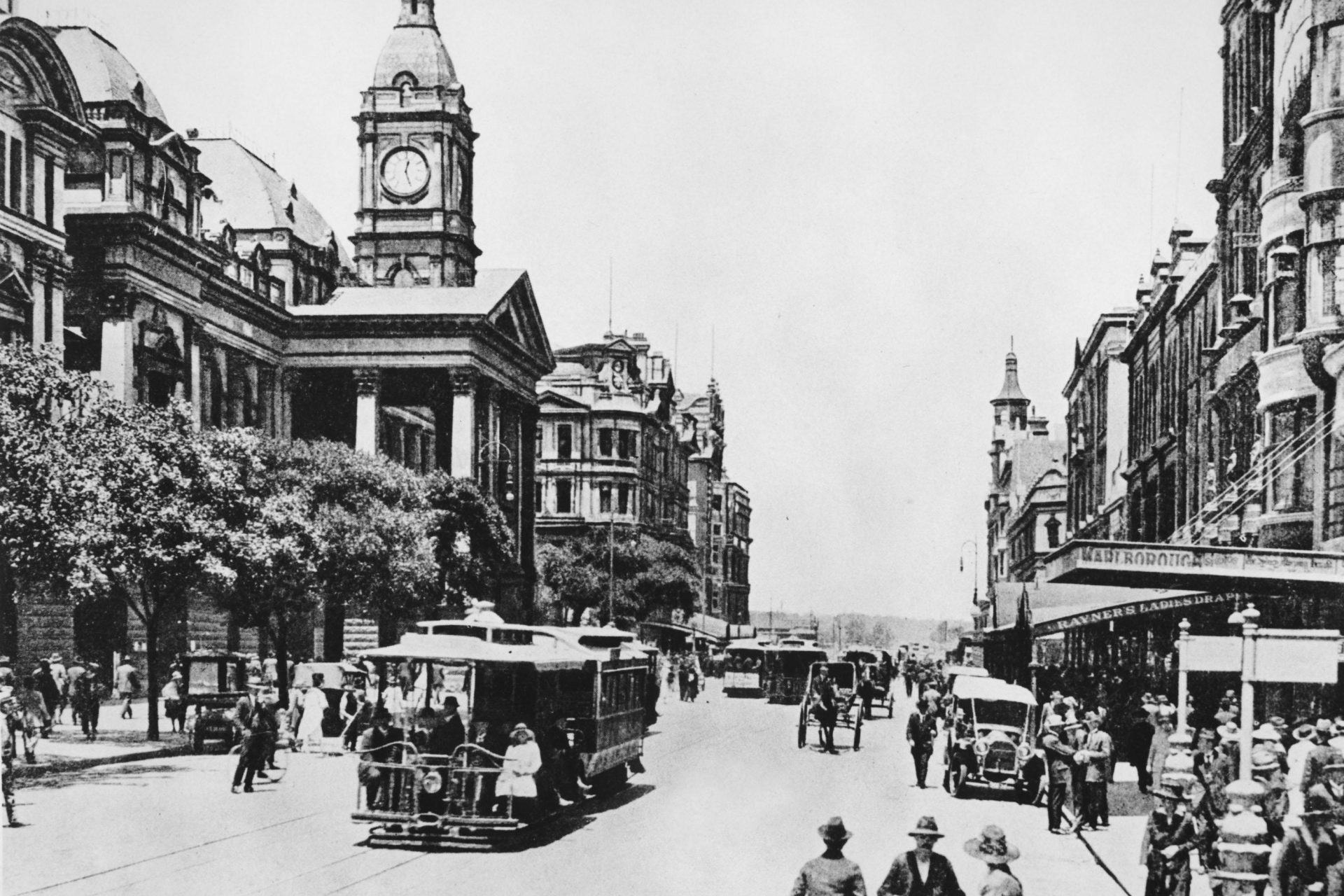 Then: Swanston Street looking south (circa 1950)