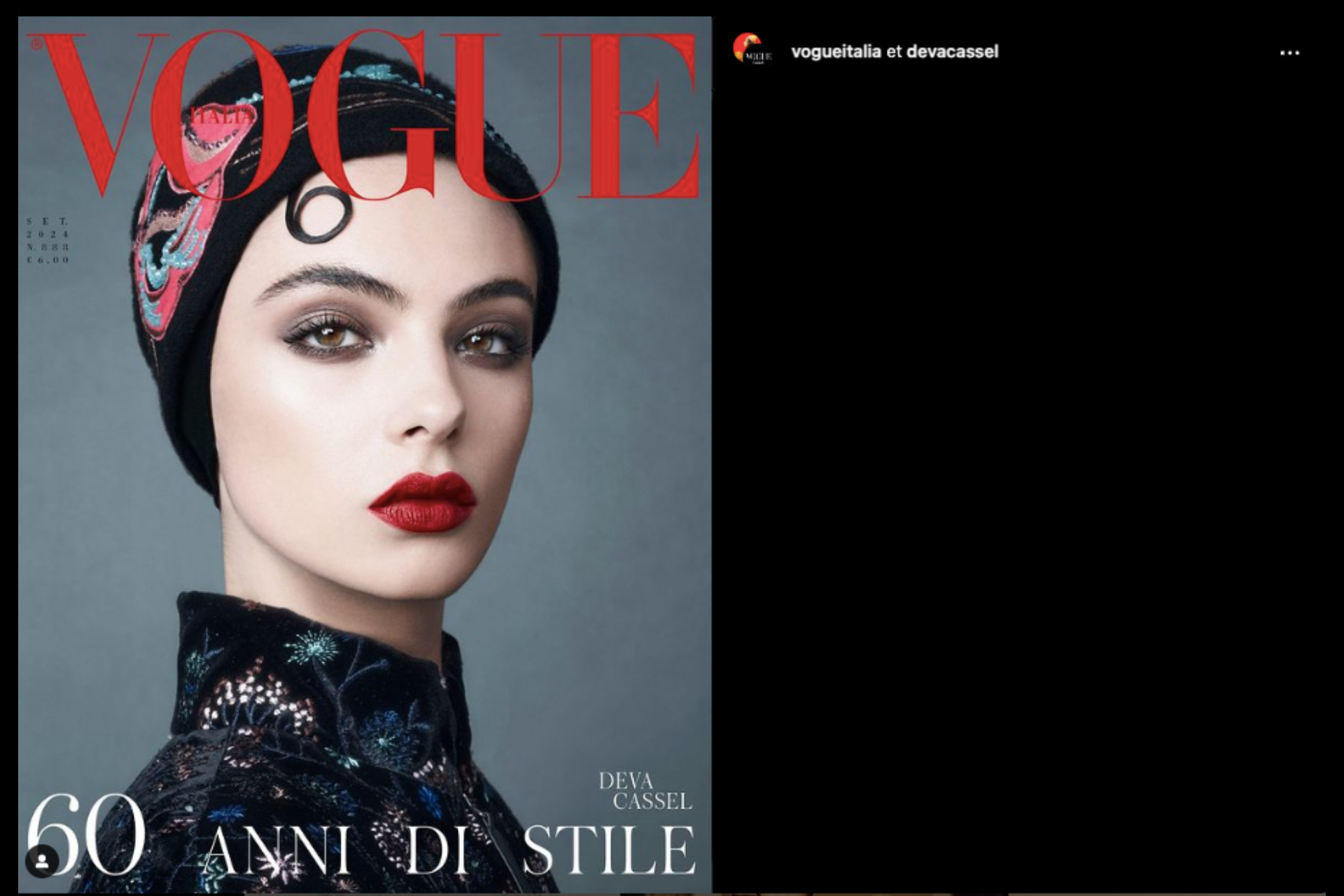 En couverture de Vogue Italie