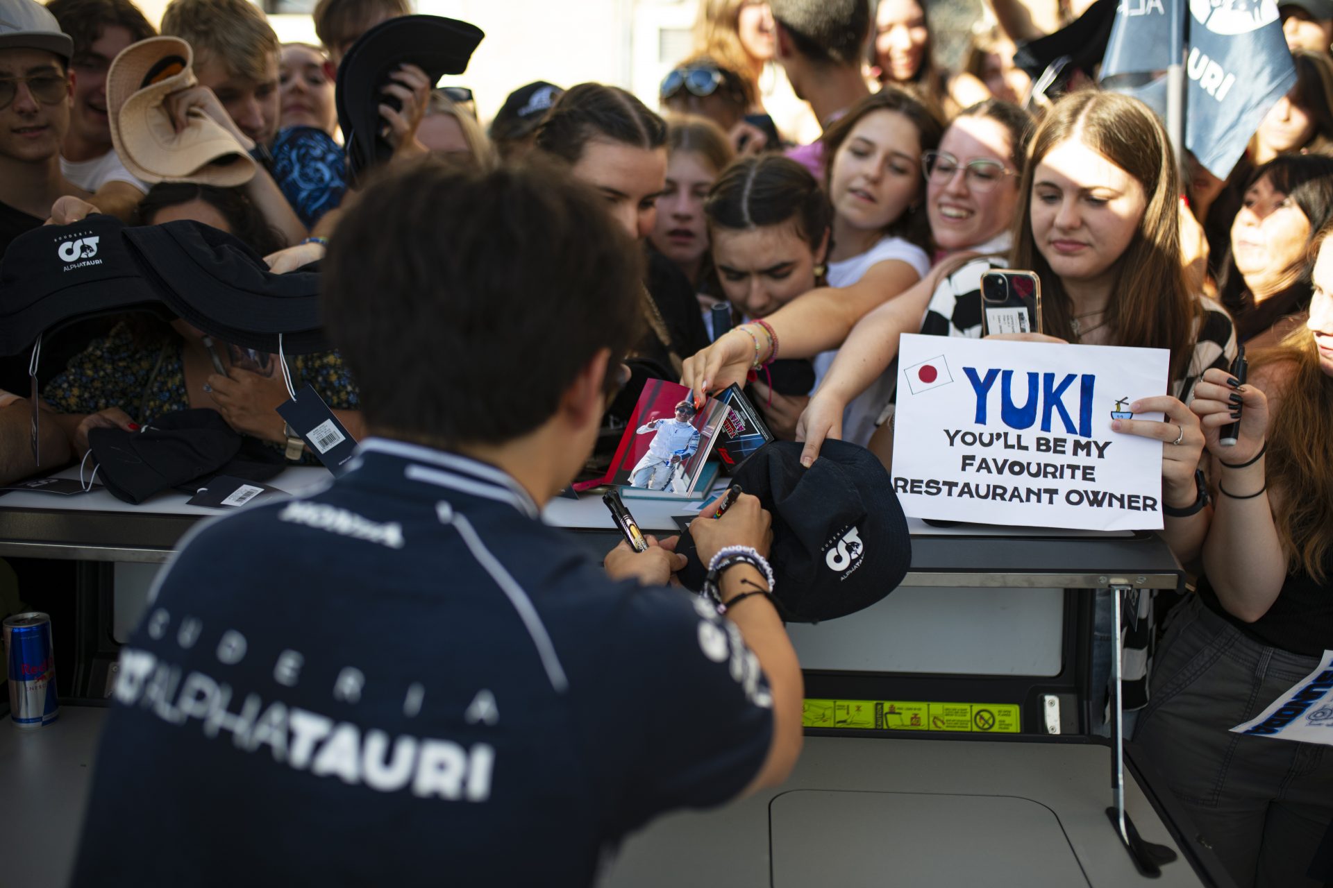 Racer Yuki Tsunoda and his many fans