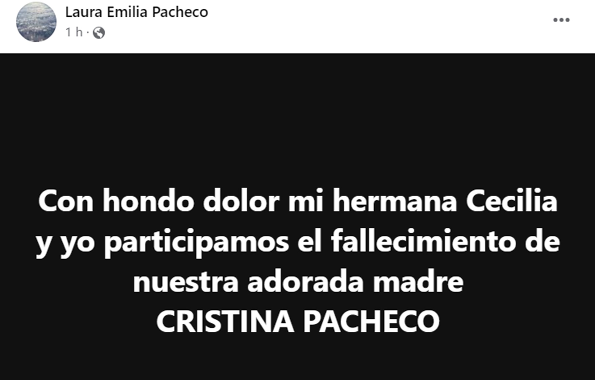 La noticia la dio una de sus hijas 