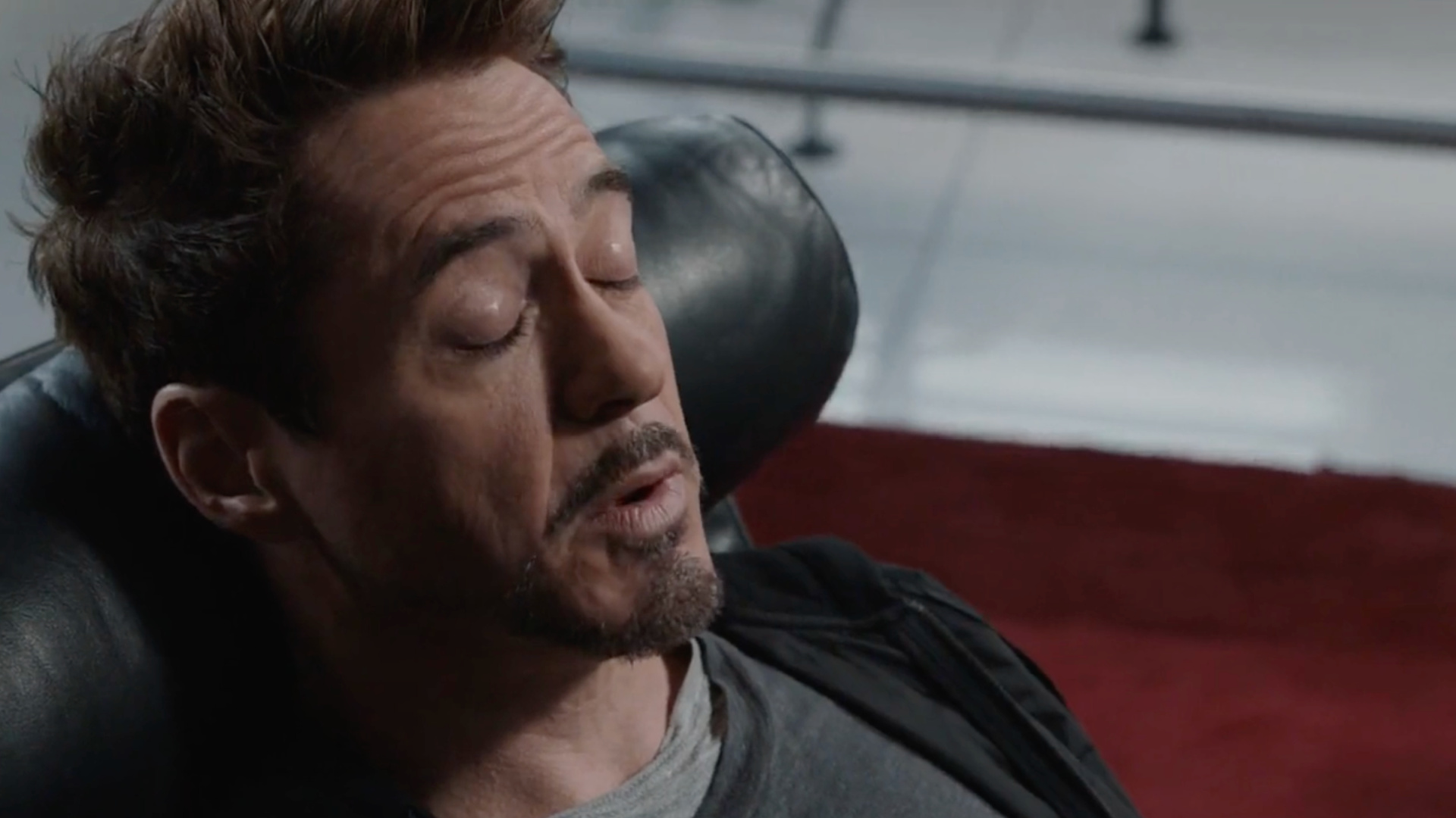 Tony Stark on the couch
