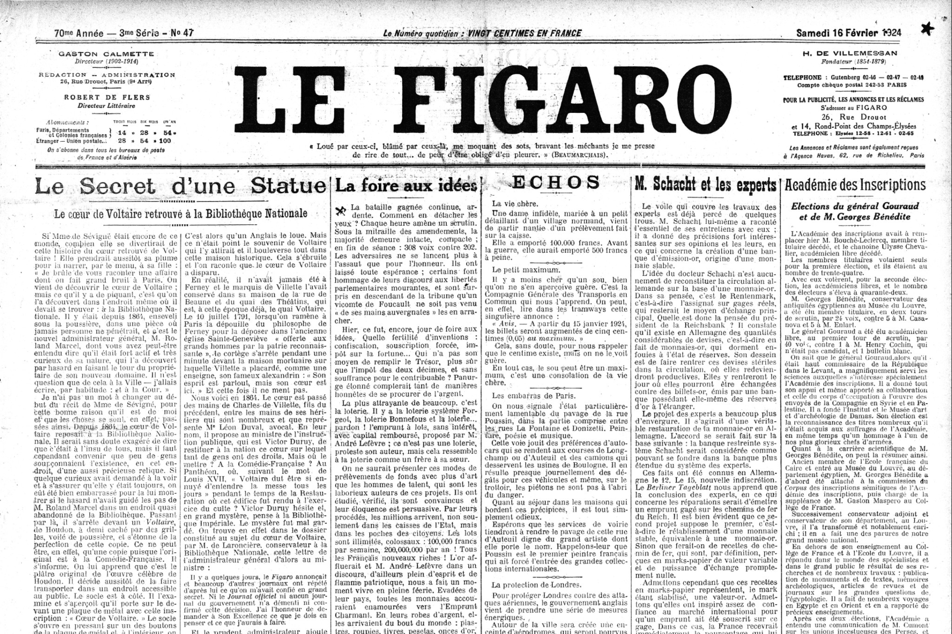 Extrait du Figaro de l'époque