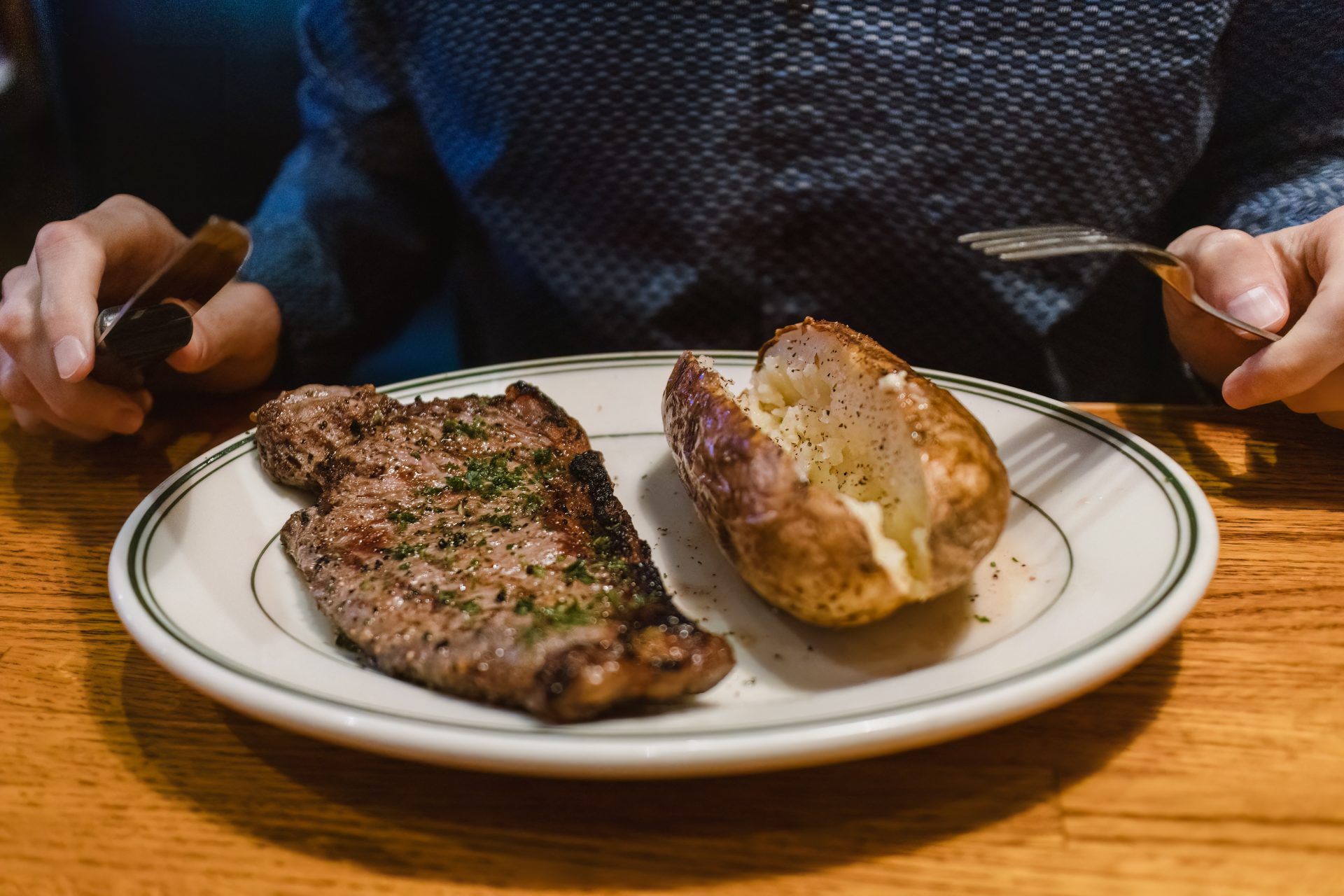 7. Steak and baked potato