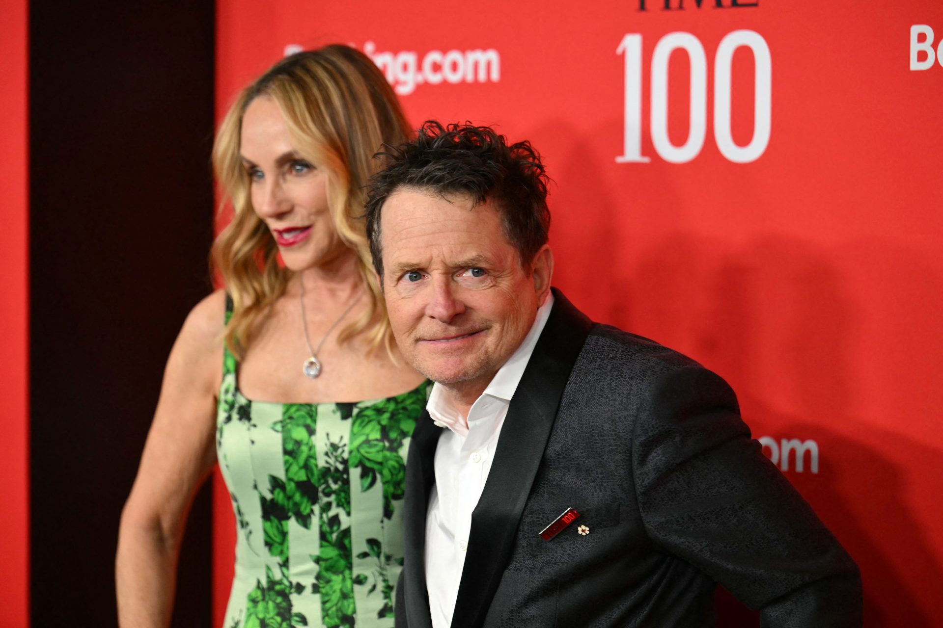 Tracy Pollan y Michael J. Fox en la fiesta TIME 100