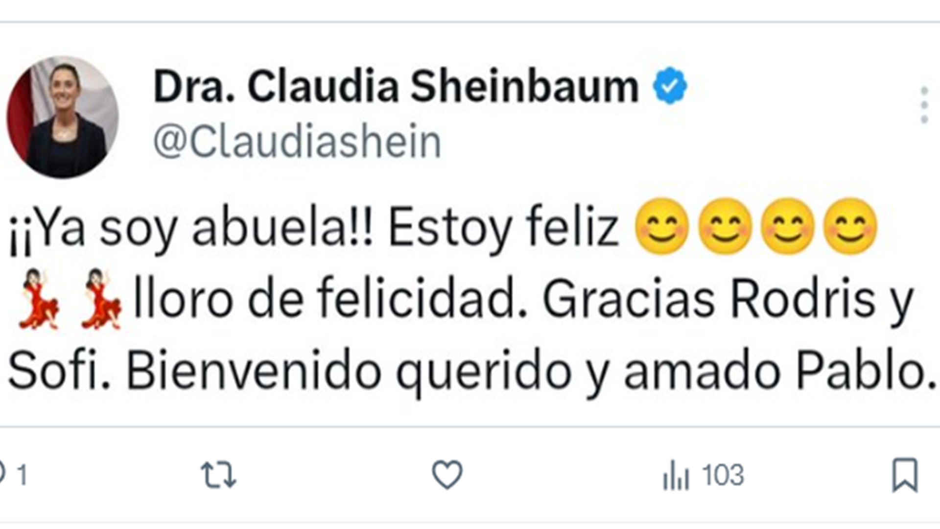 ¡Ya es abuela!