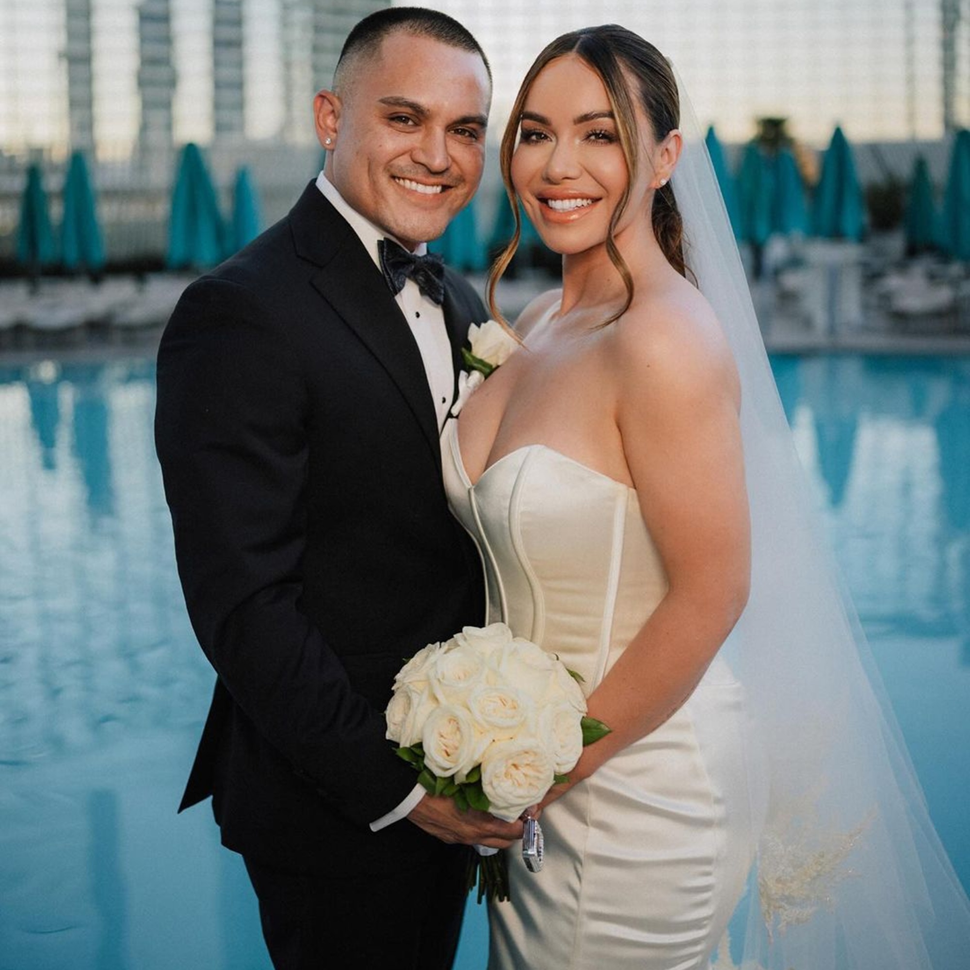 Los novios compartieron fotos de su boda 