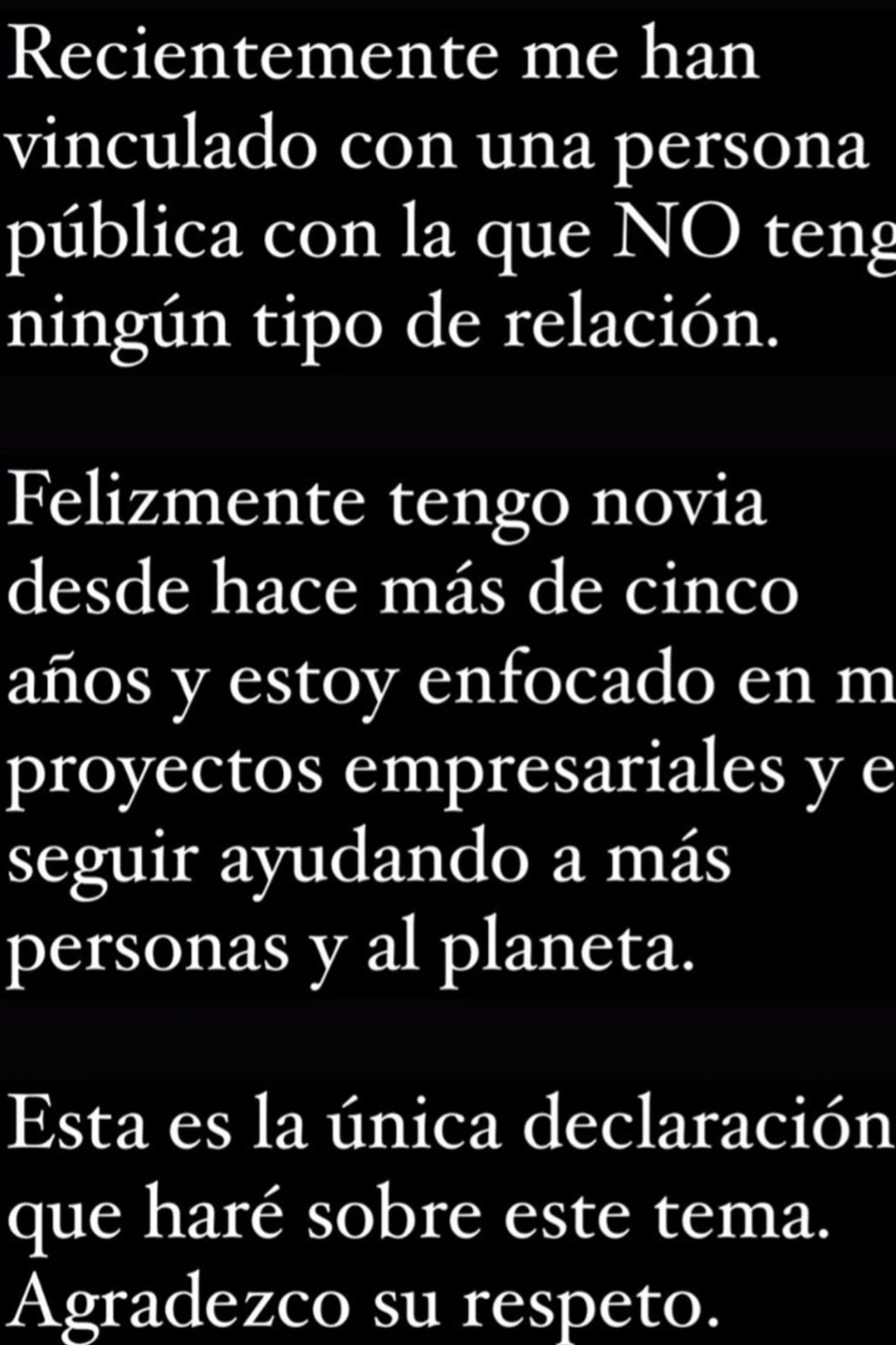 'No tengo ningún tipo de relación'