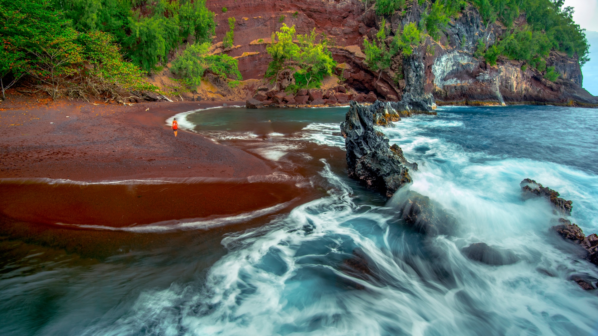 Playa Kaihalulu, Maui, Hawái 