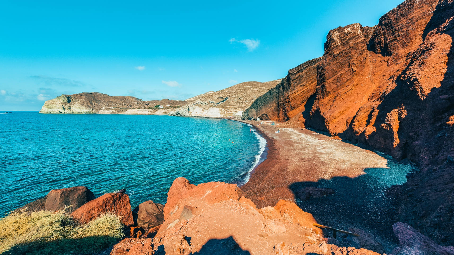 Playa de Arena Roja, Santorini, Grecia