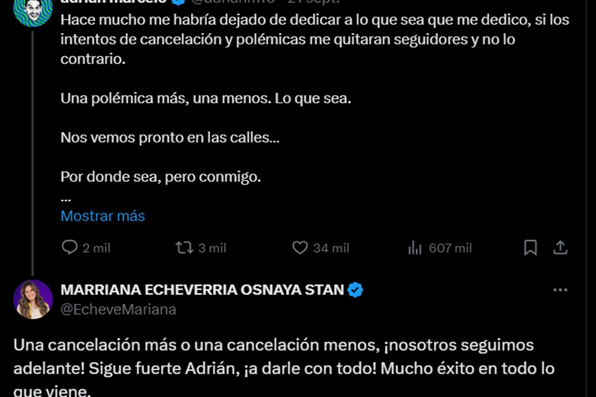 'Sigue fuerte Adrián, ¡a darle con todo!'