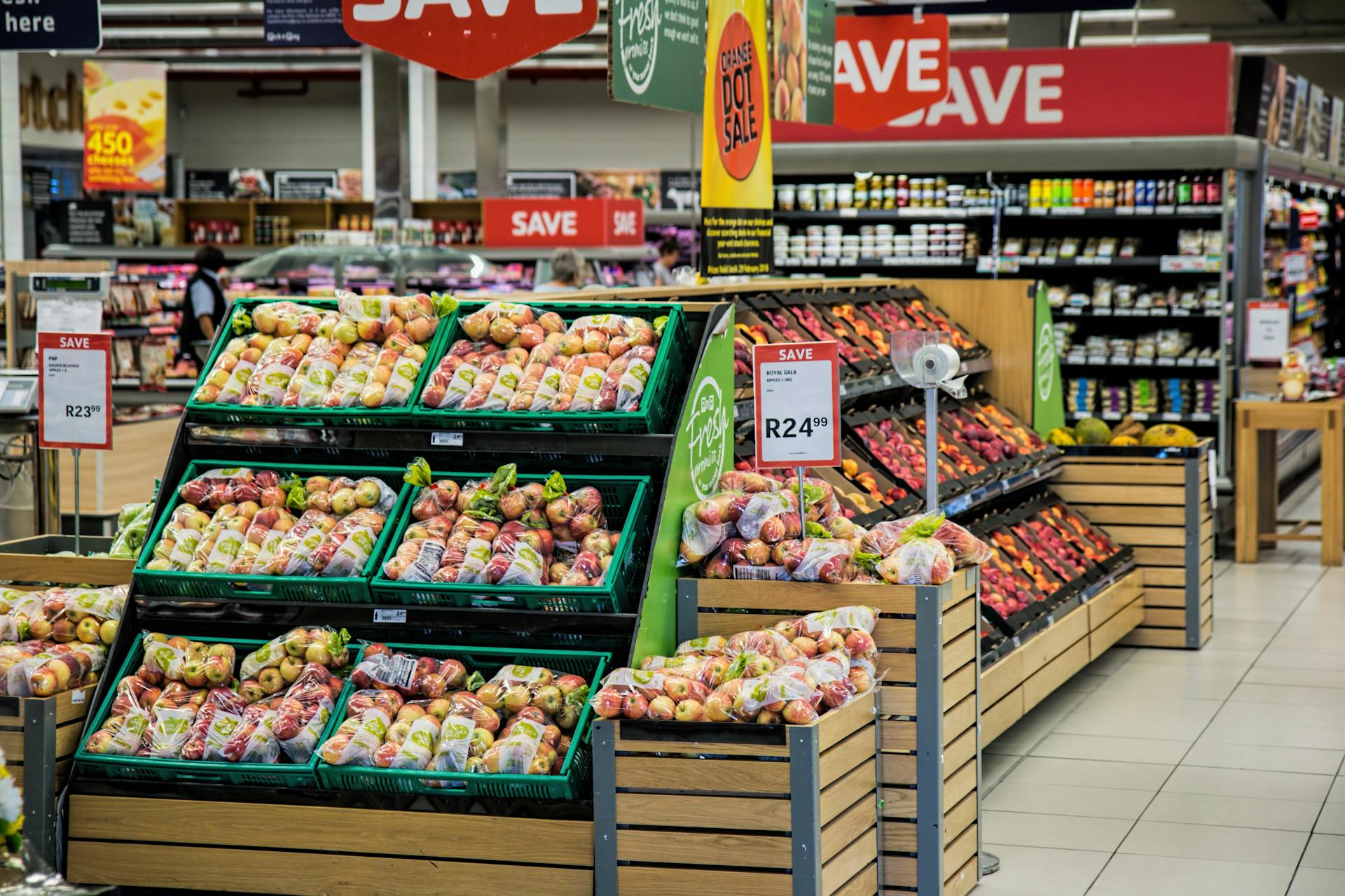 Les produits frais sont placés à l'entrée