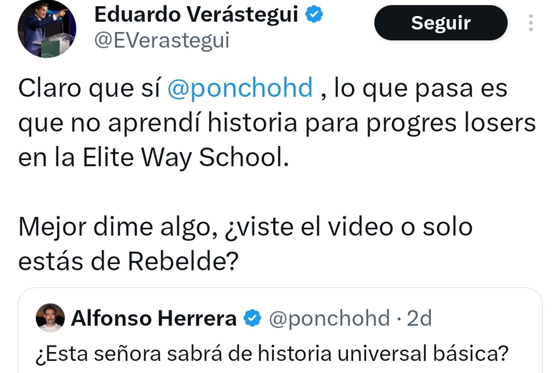 '¿Viste el video o solo estás de Rebelde?'