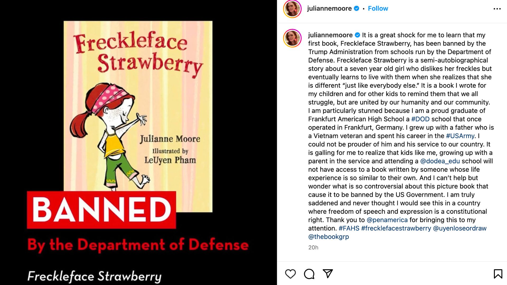 Her book was banned by the Department of Defense